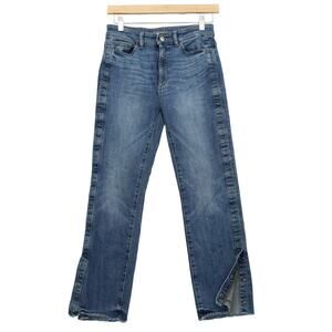 DL1961 Maria Jeans Womens 26 Instasculpt Ankle High Rise Straight Raw Split Hem